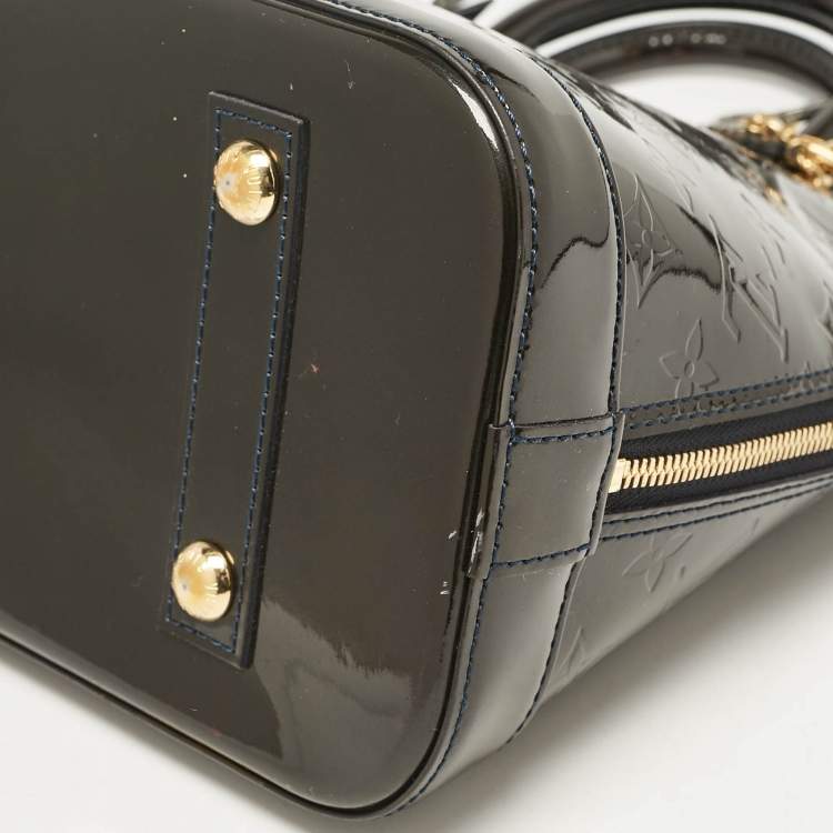 Pre Owned Louis Vuitton Vert Bronze Monogram Vernis Alma PM Bag