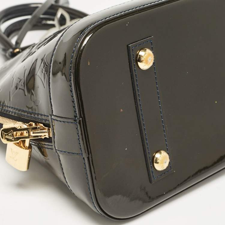 Pre Owned Louis Vuitton Vert Bronze Monogram Vernis Alma PM Bag