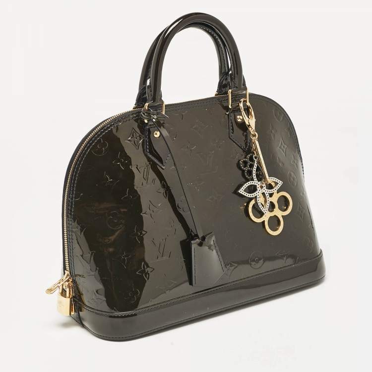 Pre Owned Louis Vuitton Vert Bronze Monogram Vernis Alma PM Bag