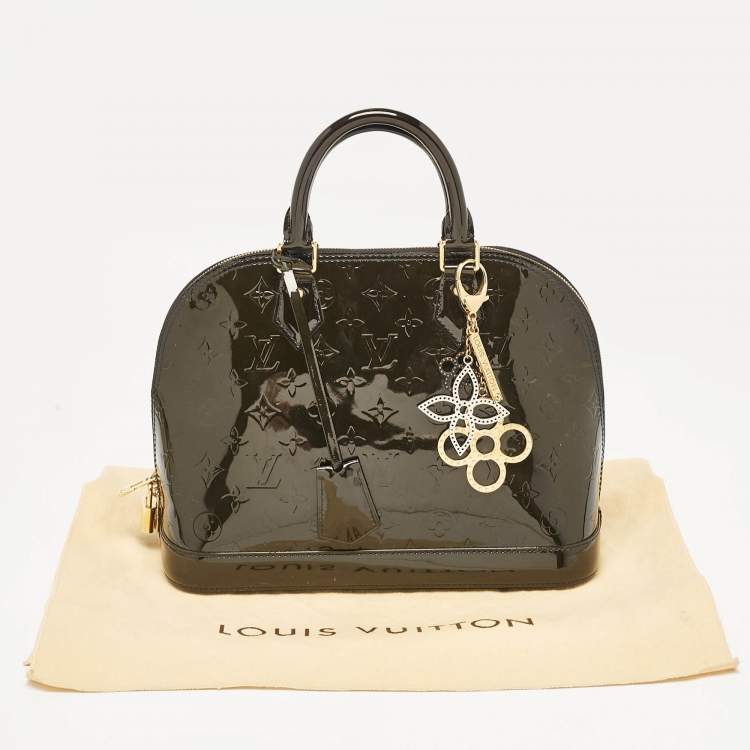 Pre Owned Louis Vuitton Vert Bronze Monogram Vernis Alma PM Bag