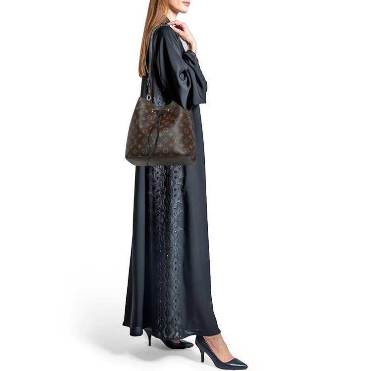 Pre Owned Louis Vuitton Black Monogram Canvas NeoNoe MM Bag