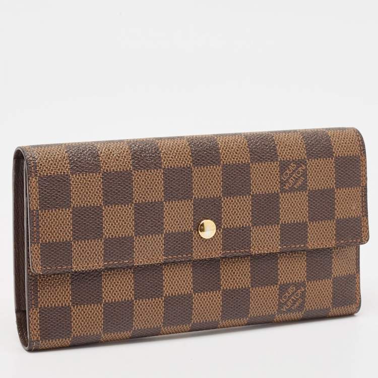 Pre Owned Louis Vuitton Damier Ebene Canvas Porte Tresor International Wallet