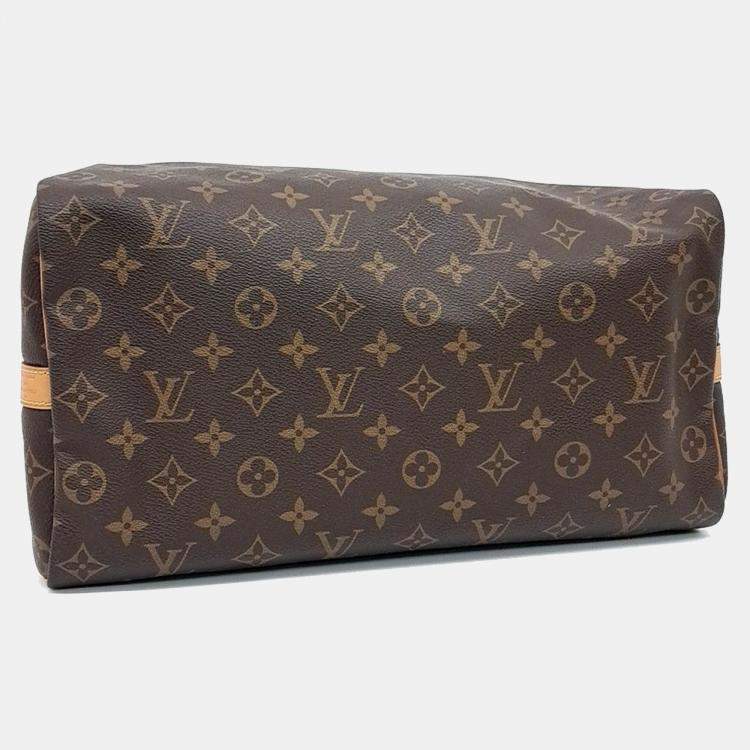 Pre Owned Louis Vuitton Brown PVC Monogram Bandouliere Speedy 35 bag