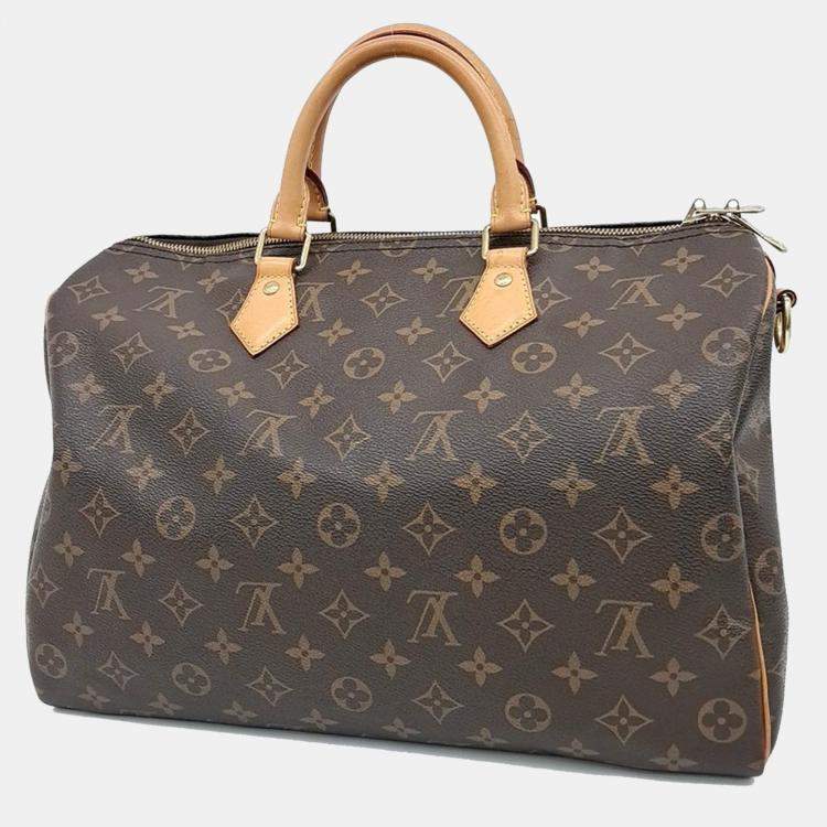 Pre Owned Louis Vuitton Brown PVC Monogram Bandouliere Speedy 35 bag