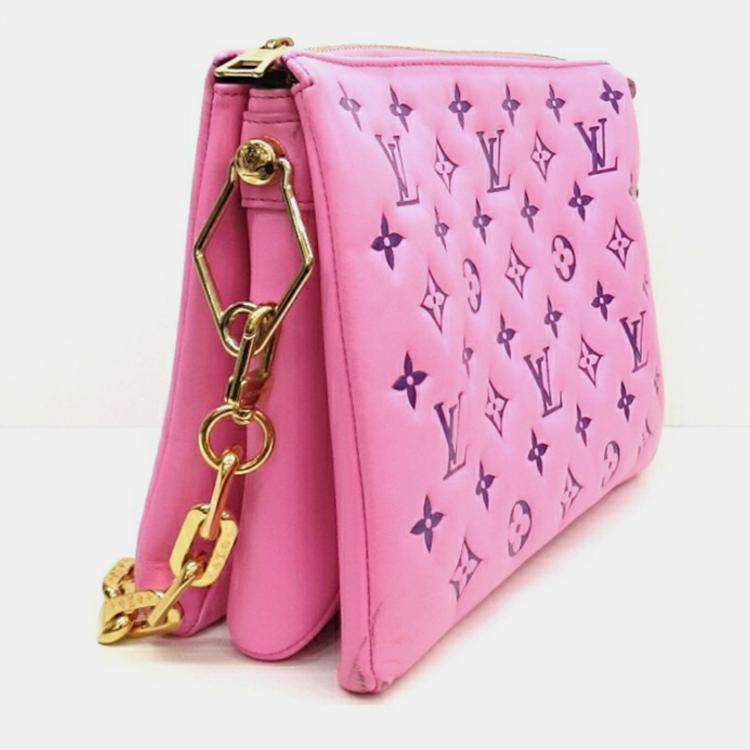 Pre Owned Louis Vuitton Pink Leather Cusant PM Bag