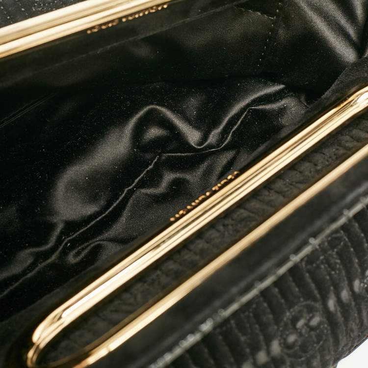 Pre Owned Louis Vuitton Black Monogram Suede and Patent Leather Limited Edition Motard Afterdark Bag