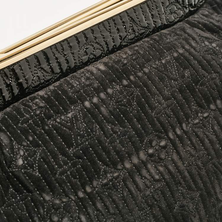Pre Owned Louis Vuitton Black Monogram Suede and Patent Leather Limited Edition Motard Afterdark Bag