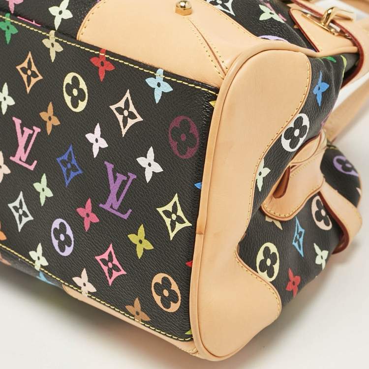 Pre Owned Louis Vuitton Black Monogram Multicolore Canvas Claudia Bag