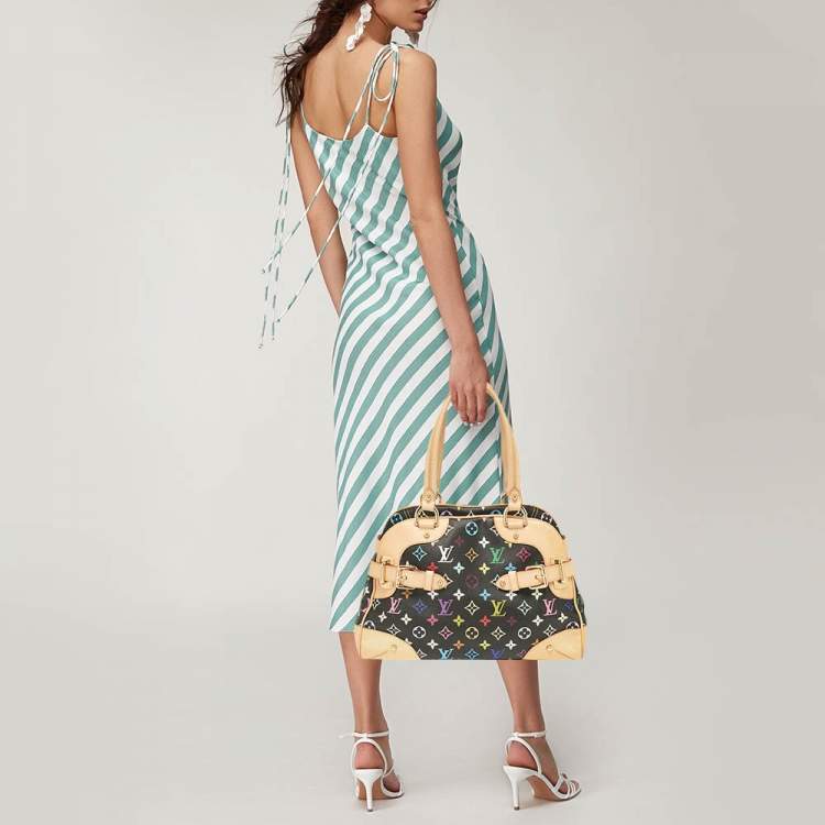 Pre Owned Louis Vuitton Black Monogram Multicolore Canvas Claudia Bag