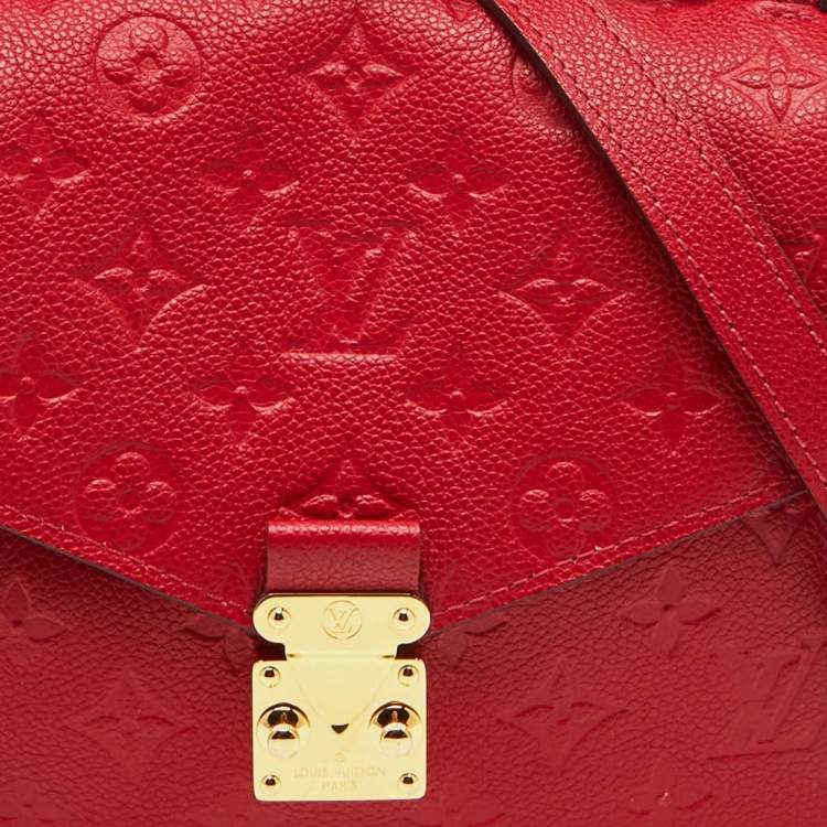 Pre Owned Louis Vuitton Cherry Monogram Empreinte Leather Pochette Metis Shoulder Bag