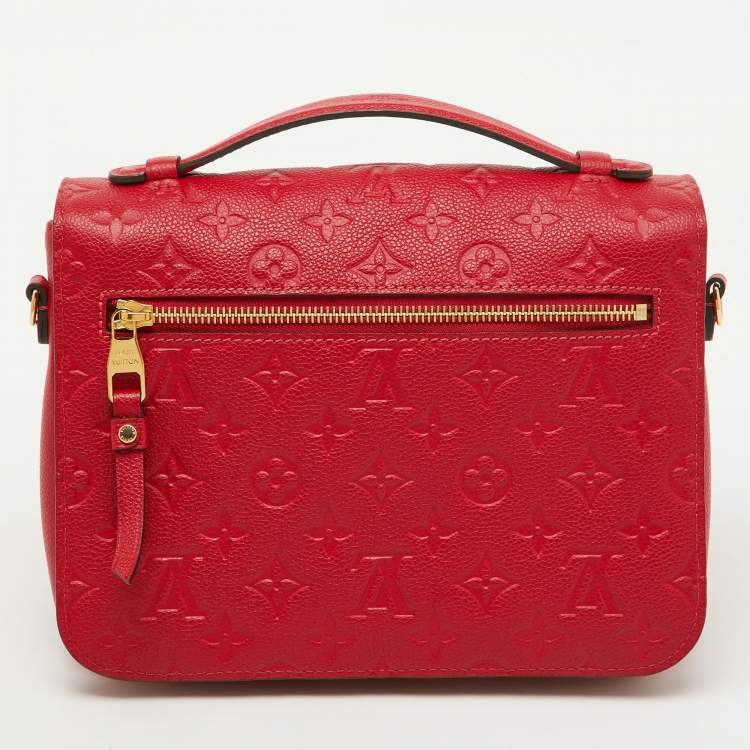 Pre Owned Louis Vuitton Cherry Monogram Empreinte Leather Pochette Metis Shoulder Bag