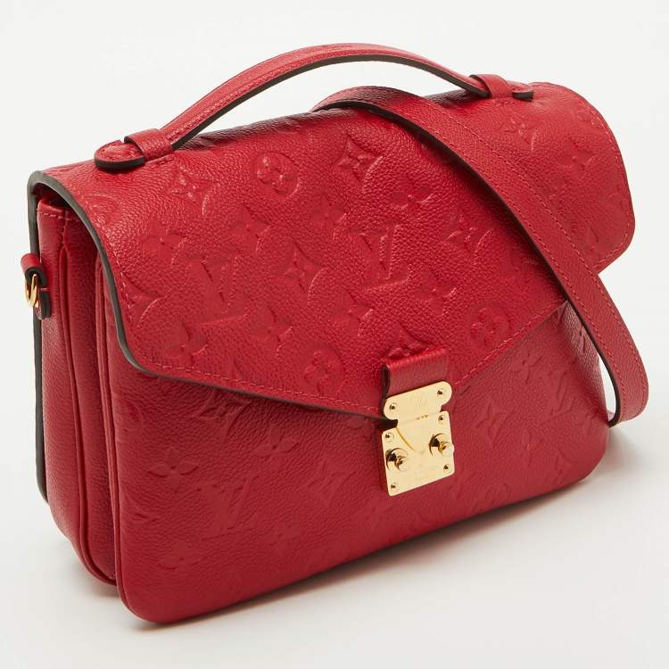 Pre Owned Louis Vuitton Cherry Monogram Empreinte Leather Pochette Metis Shoulder Bag