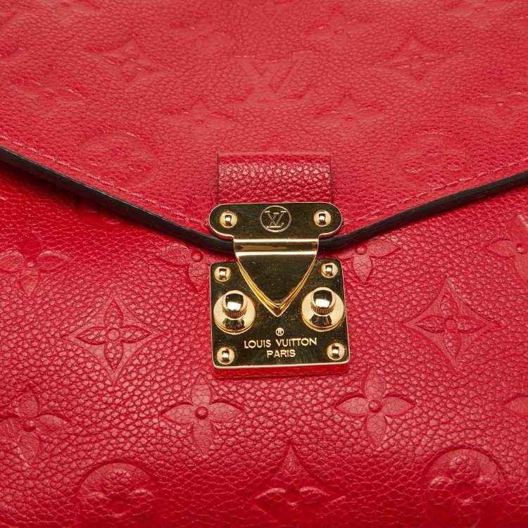 Pre Owned Louis Vuitton Cherry Monogram Empreinte Leather Pochette Metis Shoulder Bag