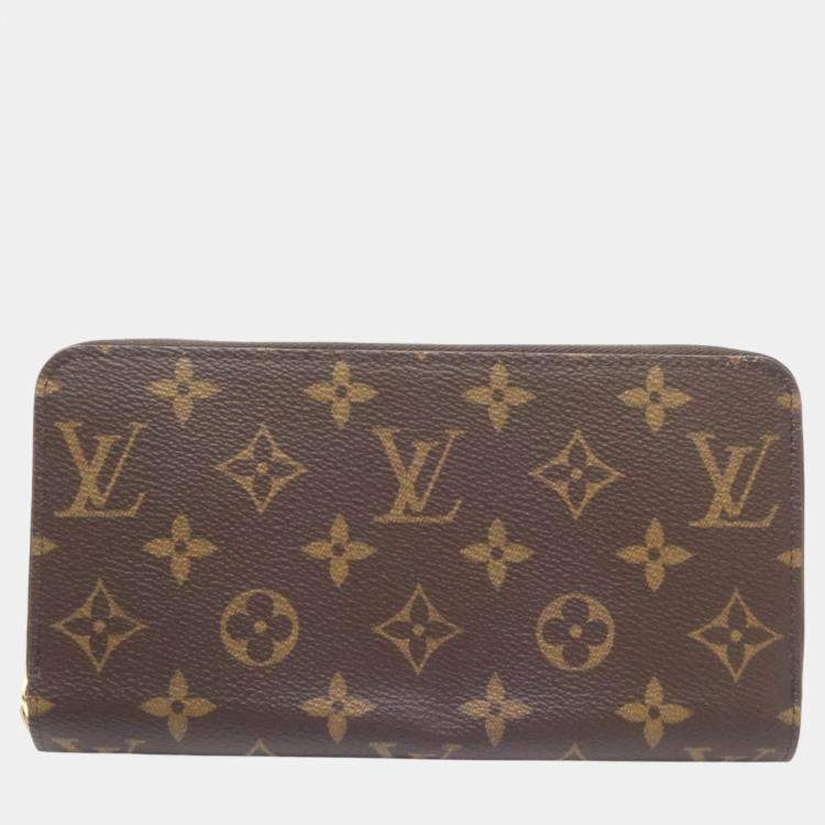 Pre Owned Louis Vuitton Brown Canvas Monogram Zippy Wallet