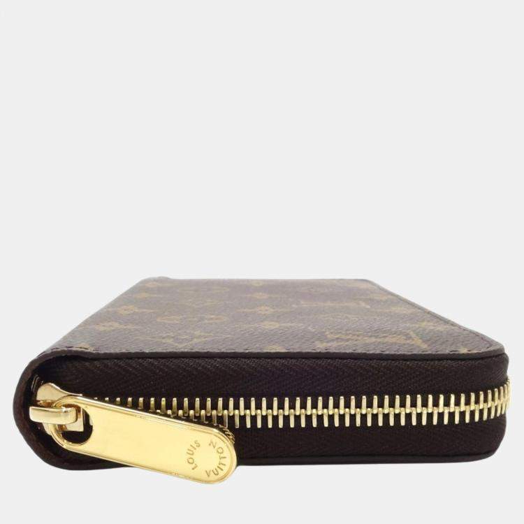 Pre Owned Louis Vuitton Brown Canvas Monogram Zippy Wallet