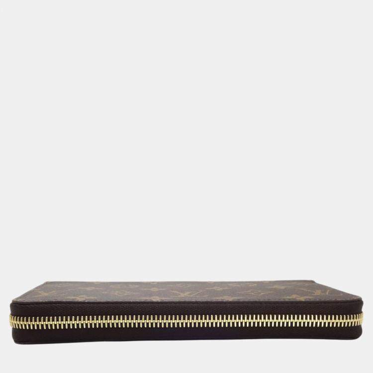 Pre Owned Louis Vuitton Brown Canvas Monogram Zippy Wallet