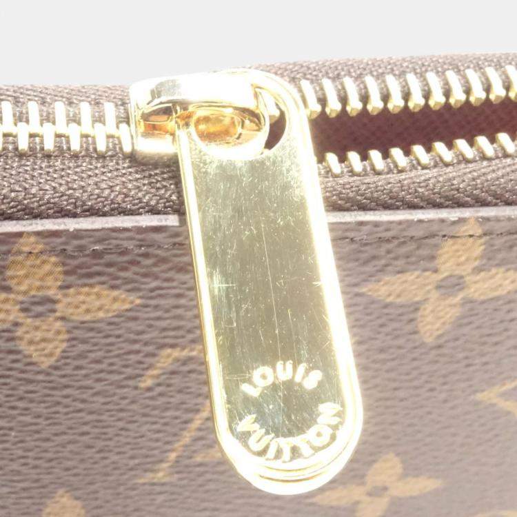 Pre Owned Louis Vuitton Brown Canvas Monogram Zippy Wallet