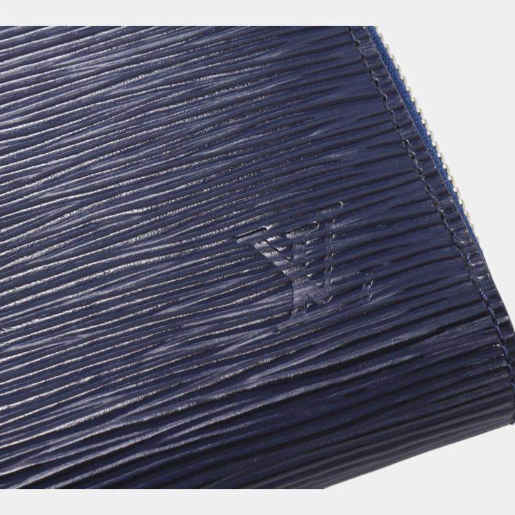 Pre Owned Louis Vuitton Blue Epi Leather Zippy Wallet