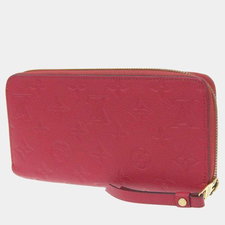 Pre Owned Louis Vuitton Red Canvas Monogram Empreinte Zippy Long Wallet