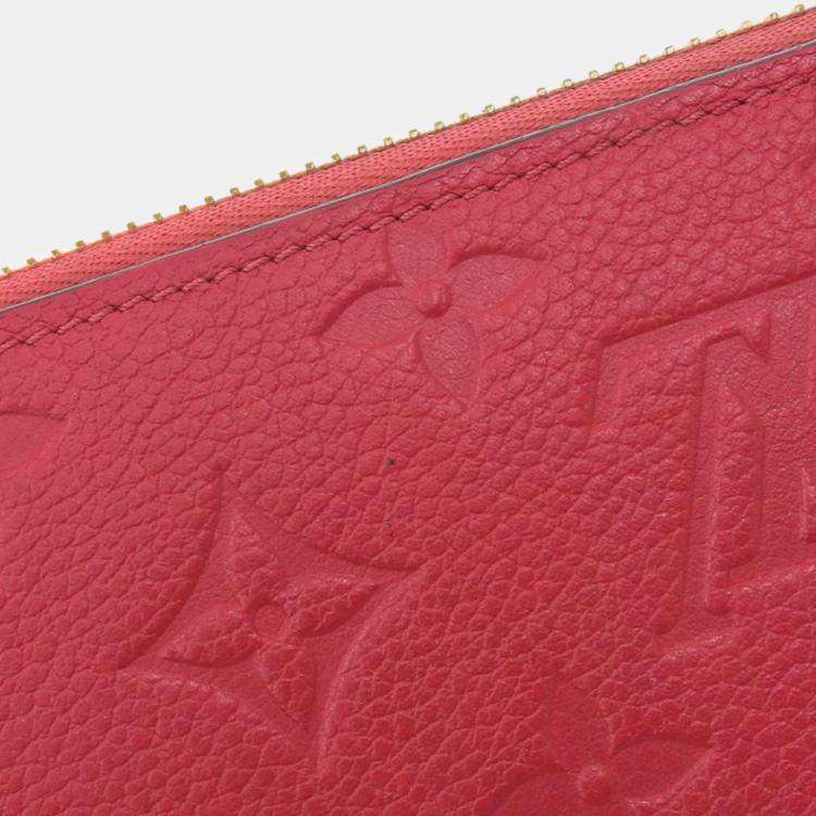Pre Owned Louis Vuitton Red Canvas Monogram Empreinte Zippy Long Wallet