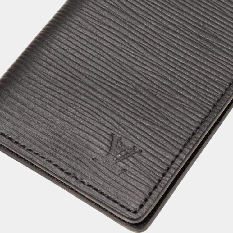 Pre Owned Louis Vuitton Black Leather Epi Bifold Card Case