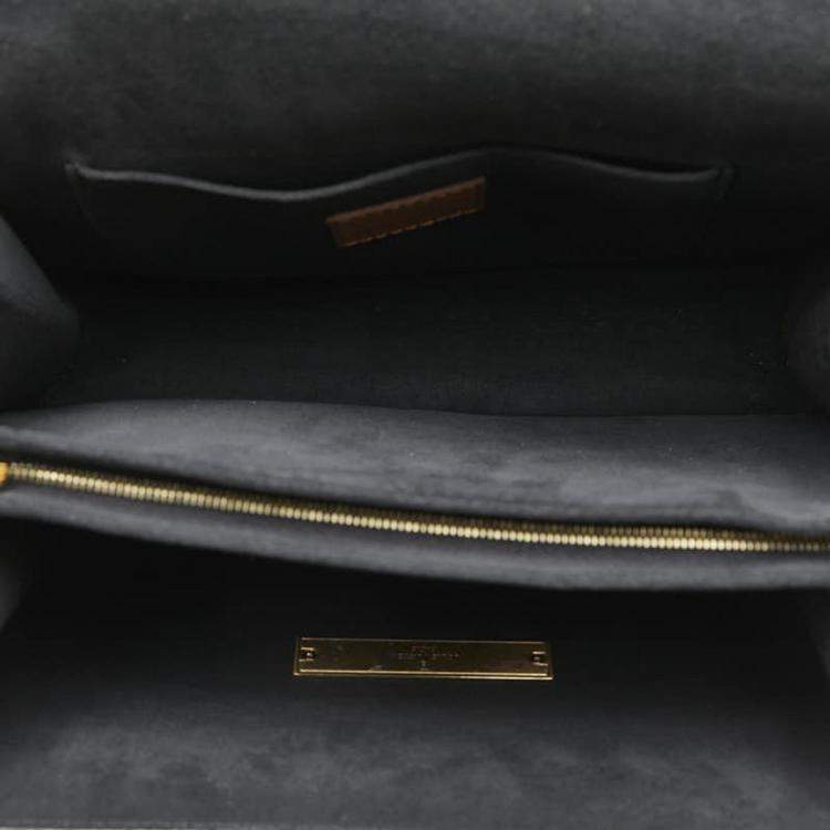 Pre Owned Louis Vuitton Brown Pvc Leather Monogram Reverse Dauphine Mm Chain Shoulder Bag