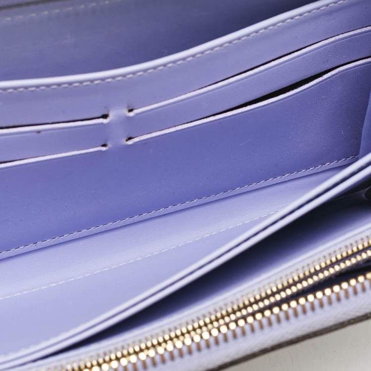 Pre Owned Louis Vuitton Lilac Monogram Vernis Zippy Wallet