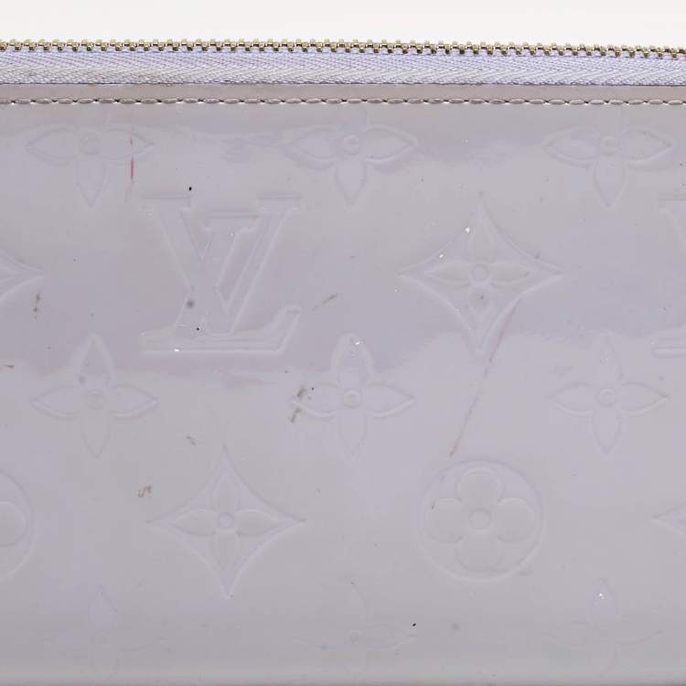 Pre Owned Louis Vuitton Lilac Monogram Vernis Zippy Wallet