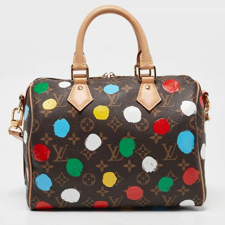 Pre Owned Louis Vuitton x Yayoi Kusama Monogram Dots Canvas Speedy Bandouliere 25 Bag