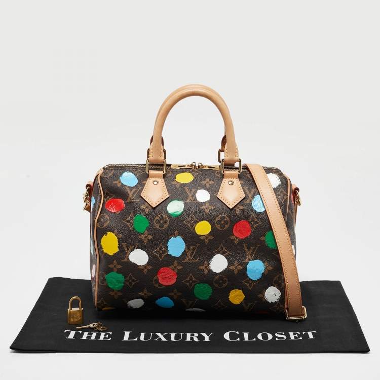 Pre Owned Louis Vuitton x Yayoi Kusama Monogram Dots Canvas Speedy Bandouliere 25 Bag