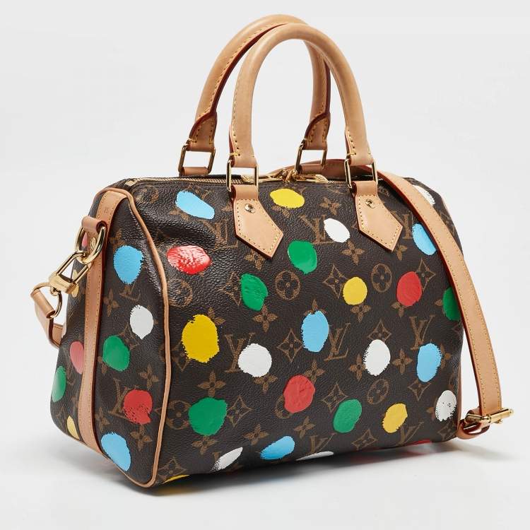Pre Owned Louis Vuitton x Yayoi Kusama Monogram Dots Canvas Speedy Bandouliere 25 Bag