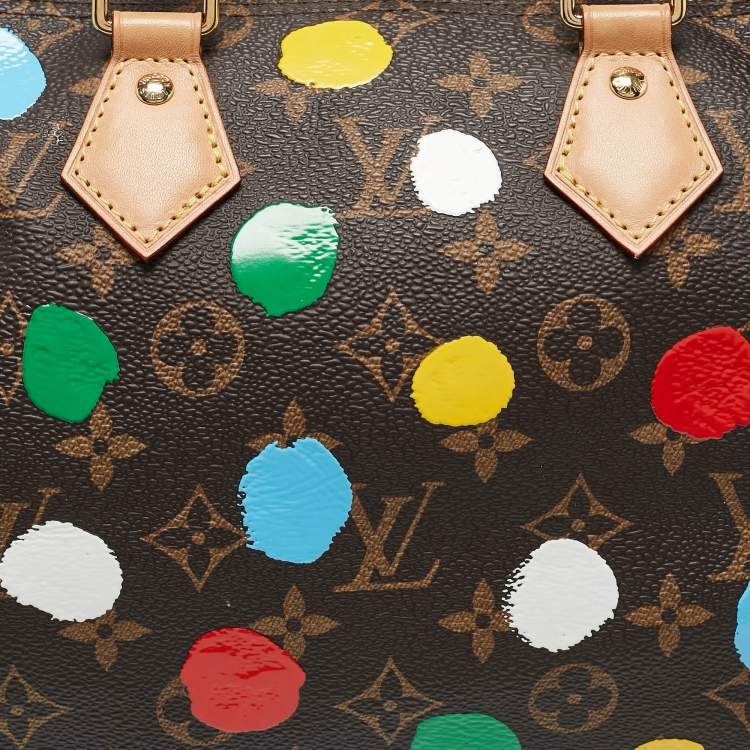 Pre Owned Louis Vuitton x Yayoi Kusama Monogram Dots Canvas Speedy Bandouliere 25 Bag