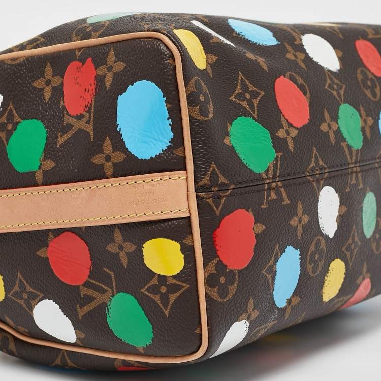Pre Owned Louis Vuitton x Yayoi Kusama Monogram Dots Canvas Speedy Bandouliere 25 Bag