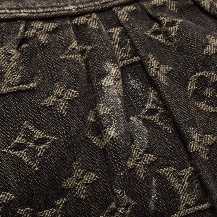 Pre Owned Louis Vuitton Black Monogram Denim Neo Cabby MM Bag