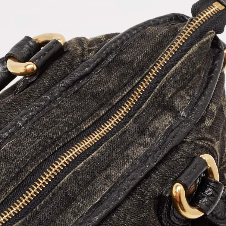 Pre Owned Louis Vuitton Black Monogram Denim Neo Cabby MM Bag