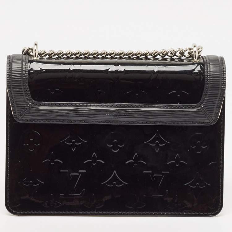 Pre Owned Louis Vuitton Black/White Vernis and Monogram Wynwood PM Bag