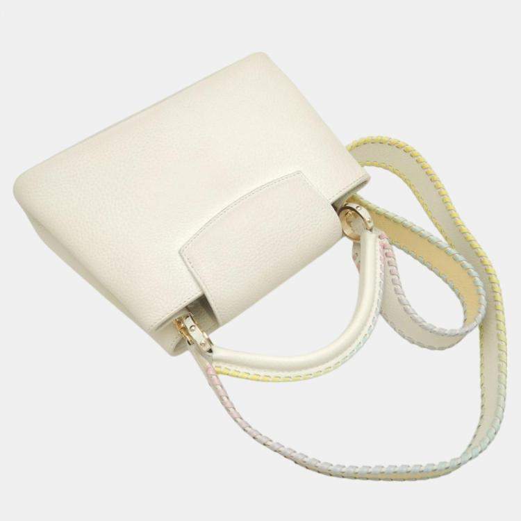 Pre Owned Louis Vuitton Snow Rainbow Taurillon Capucines Bb Handbag