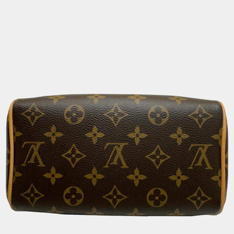 Pre Owned Louis Vuitton Leather Brown Speedy Bandouliere 20 Monogram Handbag