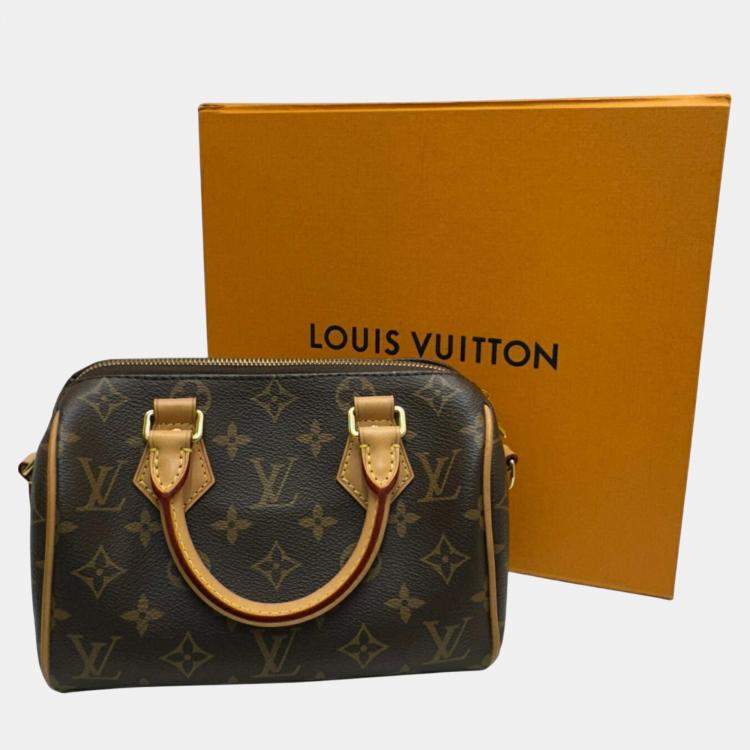 Pre Owned Louis Vuitton Leather Brown Speedy Bandouliere 20 Monogram Handbag