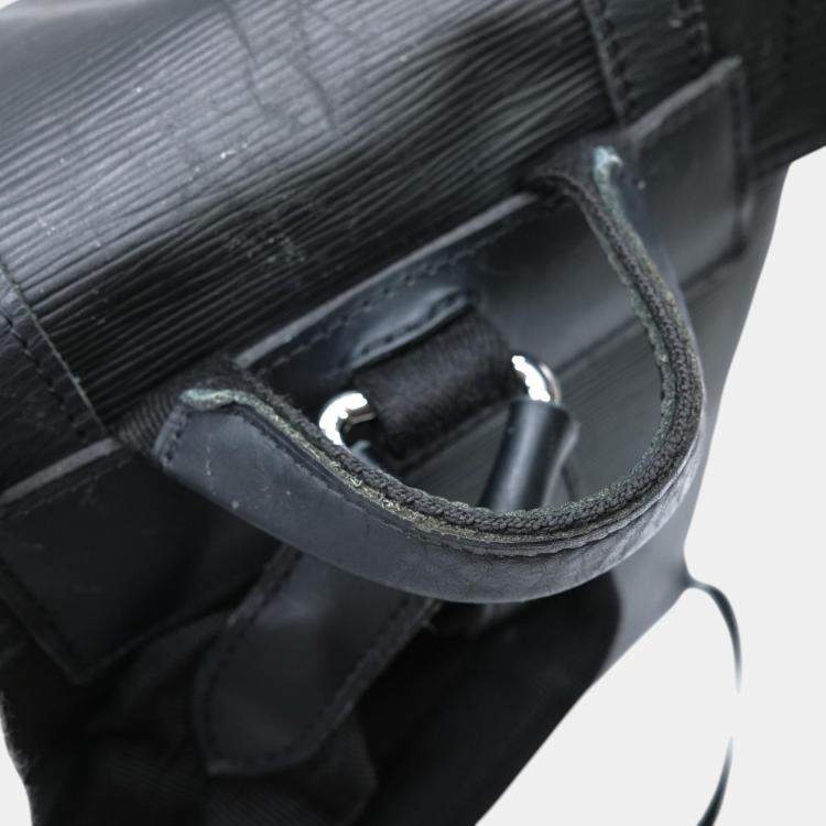 Pre Owned Louis Vuitton Black Christopher Pm Epi Lv Circle Leather Backpack