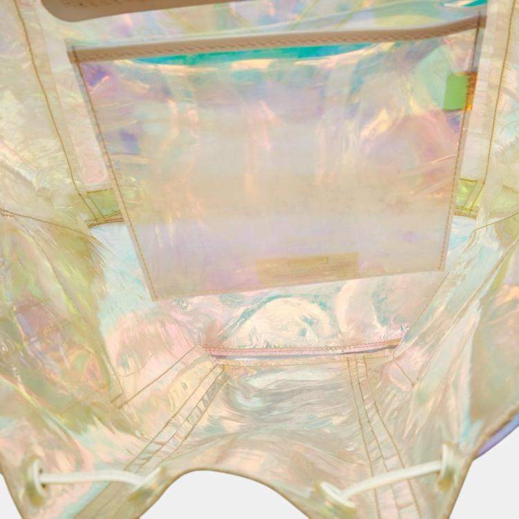 Pre Owned Louis Vuitton Clear Transparent Pvc Leather Monogram Prism Christopher Gm Backpack