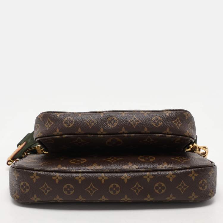 Pre Owned Louis Vuitton Green Monogram Canvas Multi Pochette Accessories Bag