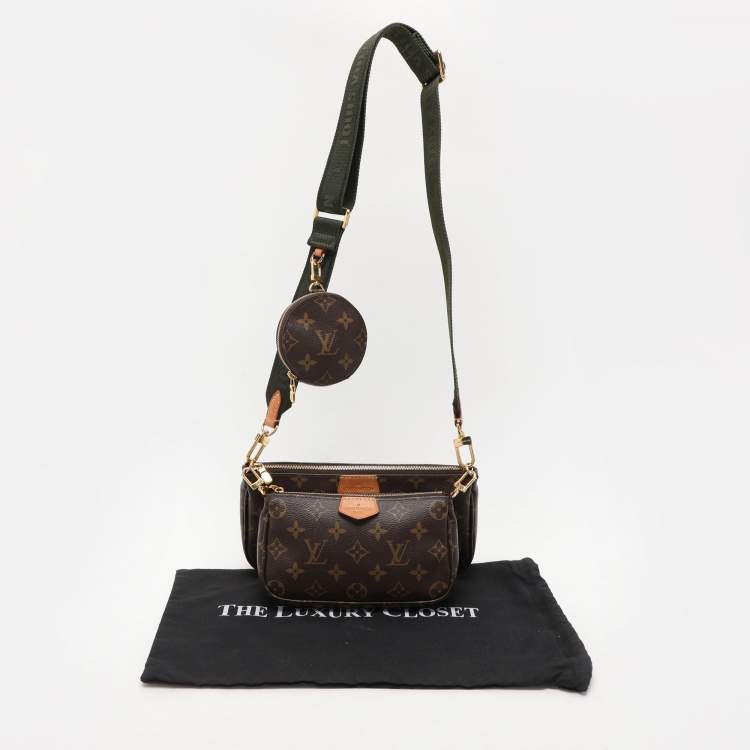 Pre Owned Louis Vuitton Green Monogram Canvas Multi Pochette Accessories Bag