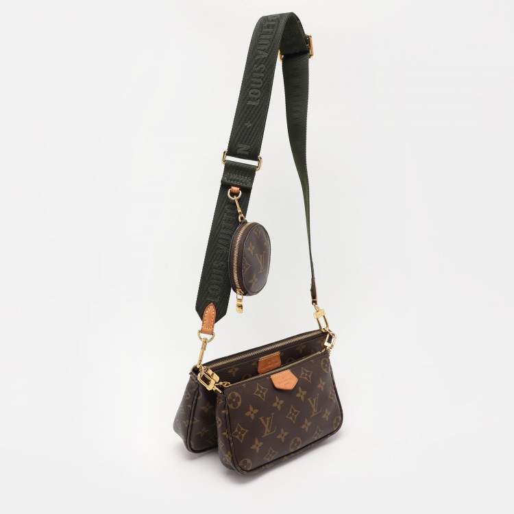 Pre Owned Louis Vuitton Green Monogram Canvas Multi Pochette Accessories Bag