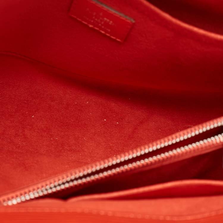 Pre Owned Louis Vuitton Coquelicot Epi Leather Marly MM Bag