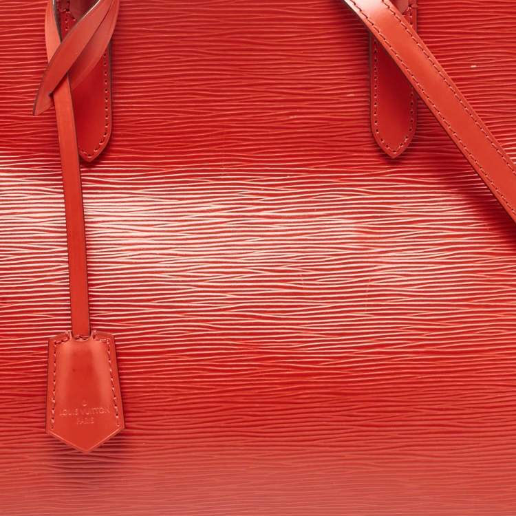 Pre Owned Louis Vuitton Coquelicot Epi Leather Marly MM Bag