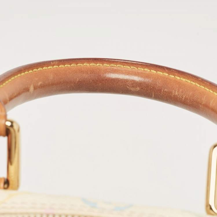 Pre Owned Louis Vuitton White Monogram Multicolore Canvas Speedy 30 Bag