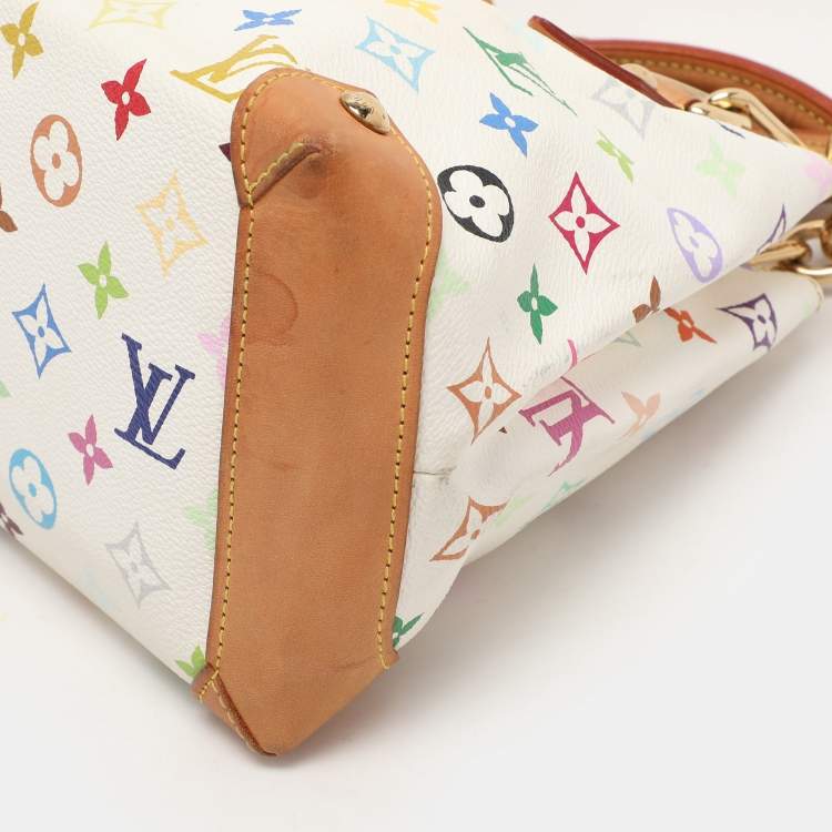 Pre Owned Louis Vuitton White Multicolore Monogram Canvas Audra Bag