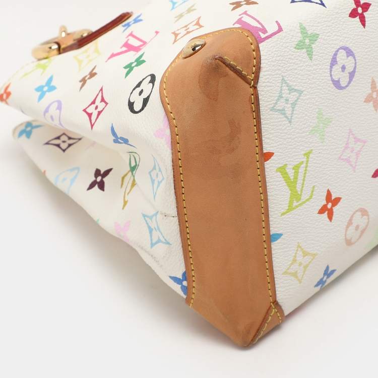 Pre Owned Louis Vuitton White Multicolore Monogram Canvas Audra Bag