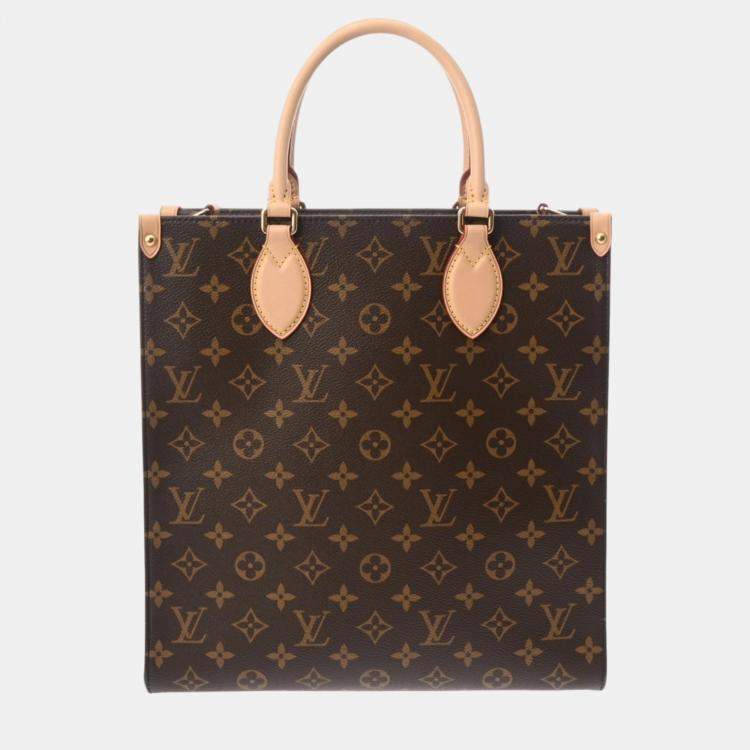 Pre Owned Louis Vuitton Brown Canvas Monogram Sac Plat Pm Tote Bag